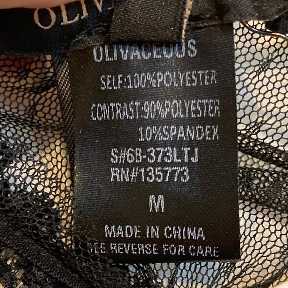 NWT Olivaceous Black Sheer Ruffle Strap Bralette - Sz M - Picture 6 of 6